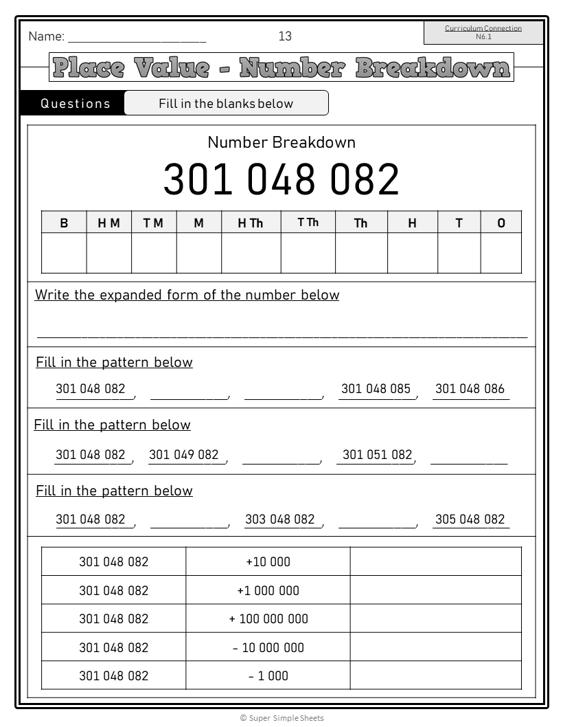 Saskatchewan Grade 6 Math Full Year Bundle Super Simple Sheets