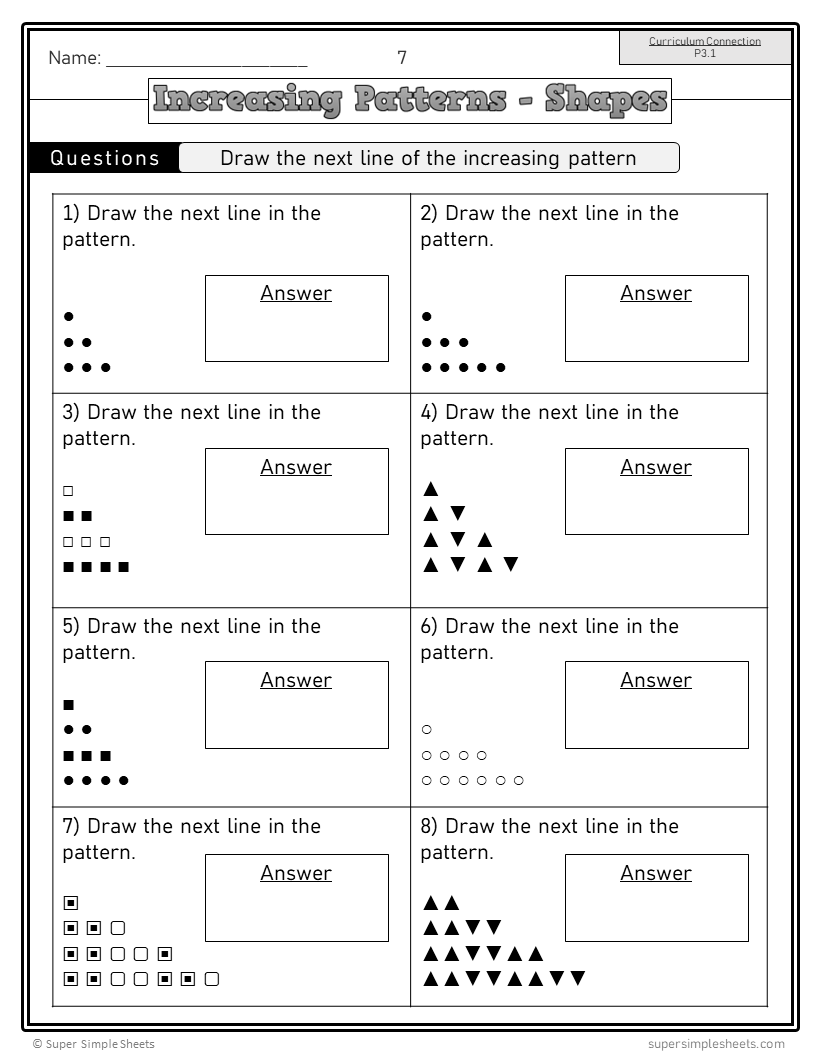 Saskatchewan Grade 3 Math Full Year Bundle Super Simple Sheets