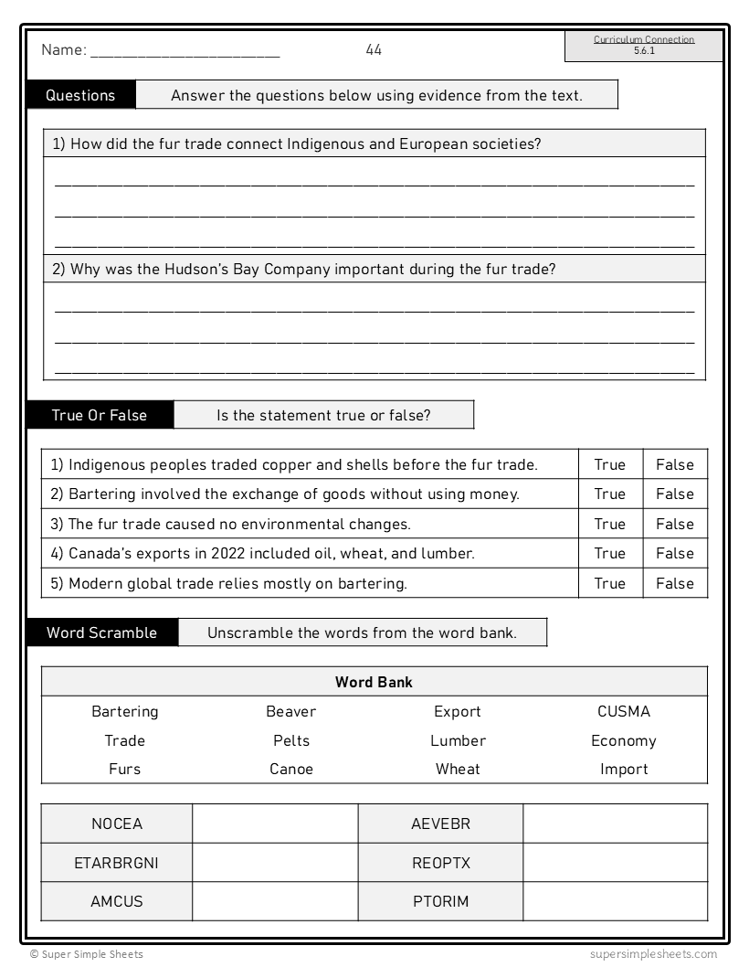 Nova Scotia - Grade 5 Social Studies - FULL YEAR BUNDLE