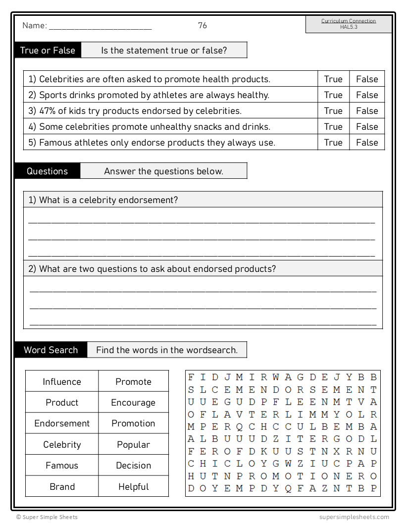 BC Health Curriculum - Grade 5 - FULL YEAR BUNDLE