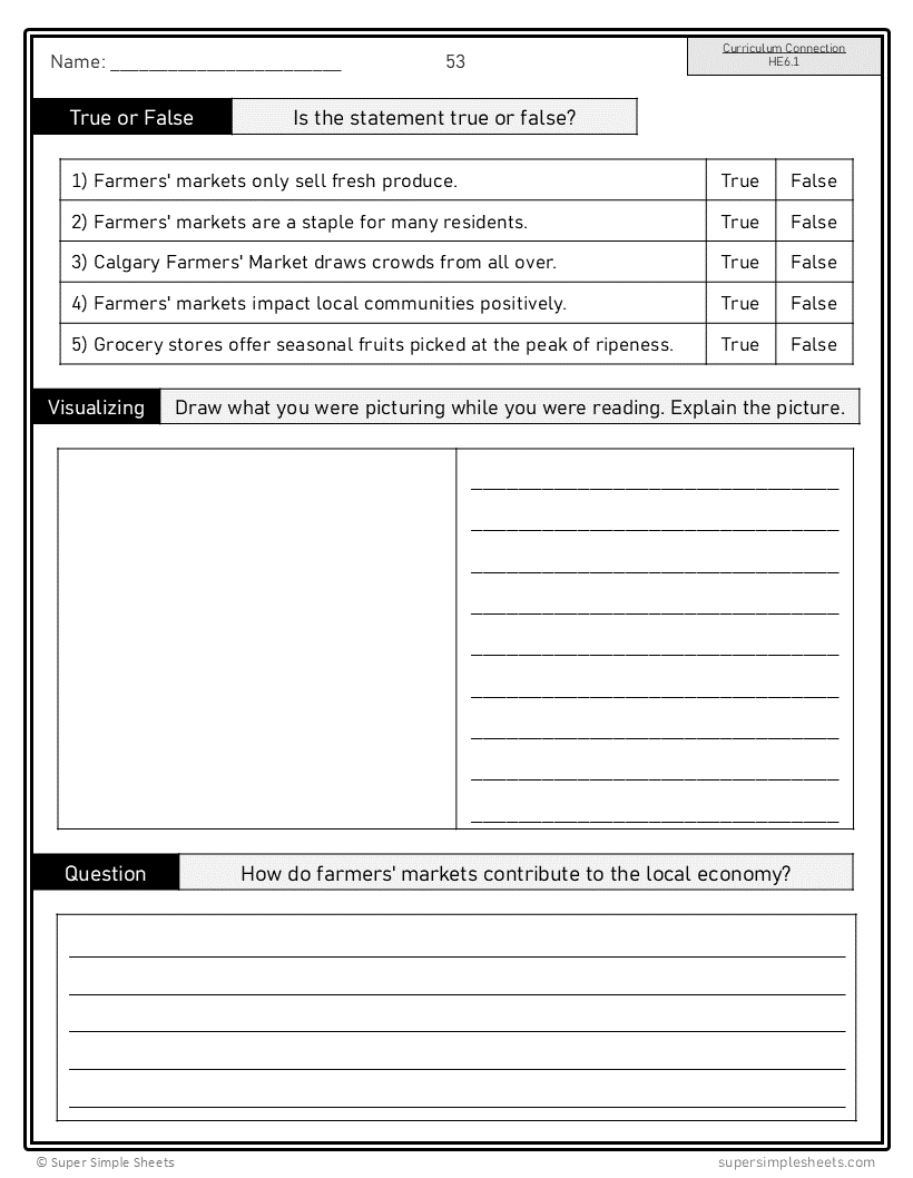 Healthy Eating - Grade 6 - Alberta Health and Wellness - Lessons/Workbook Bundle