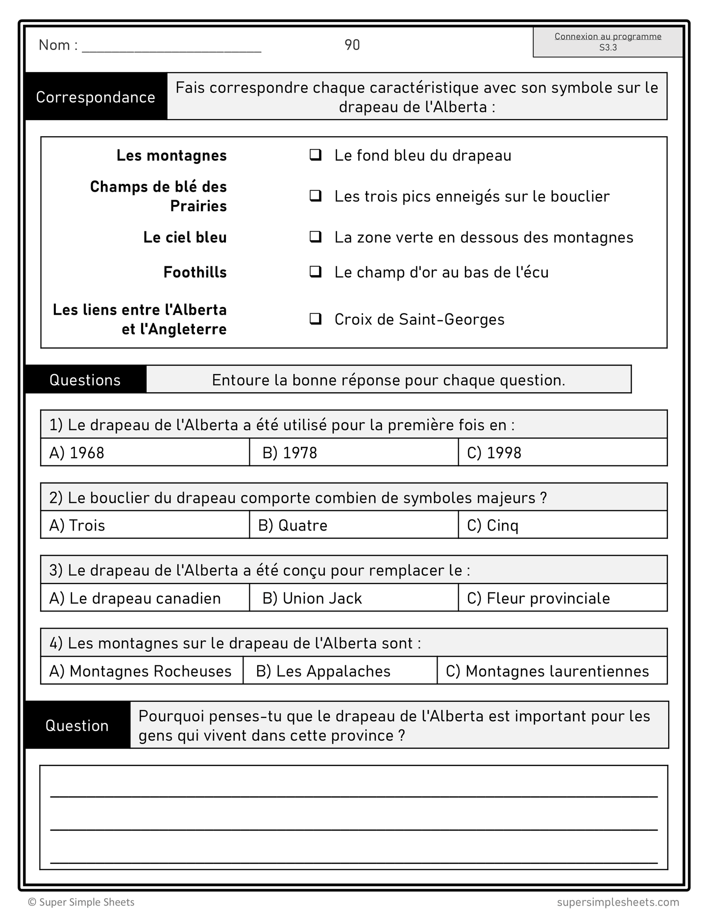 Alberta - Grade 3 Social Studies - French Immersion - FULL YEAR BUNDLE