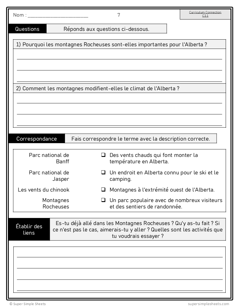 Alberta - Grade 3 Social Studies - French Immersion - FULL YEAR BUNDLE