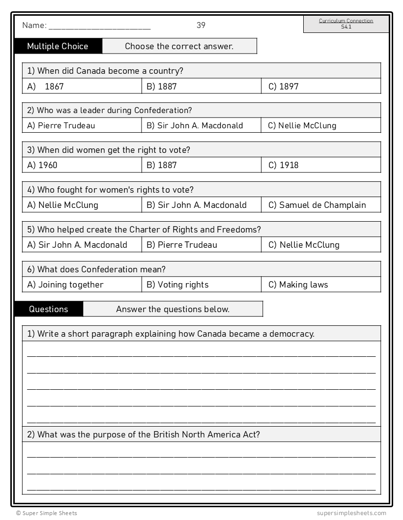 Systems Unit - Grade 4 - Alberta Social Studies - Lesson/Workbook Bundle