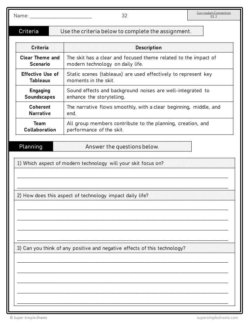 Ontario Arts Curriculum Grade 8 - Drama - Full Year Unit