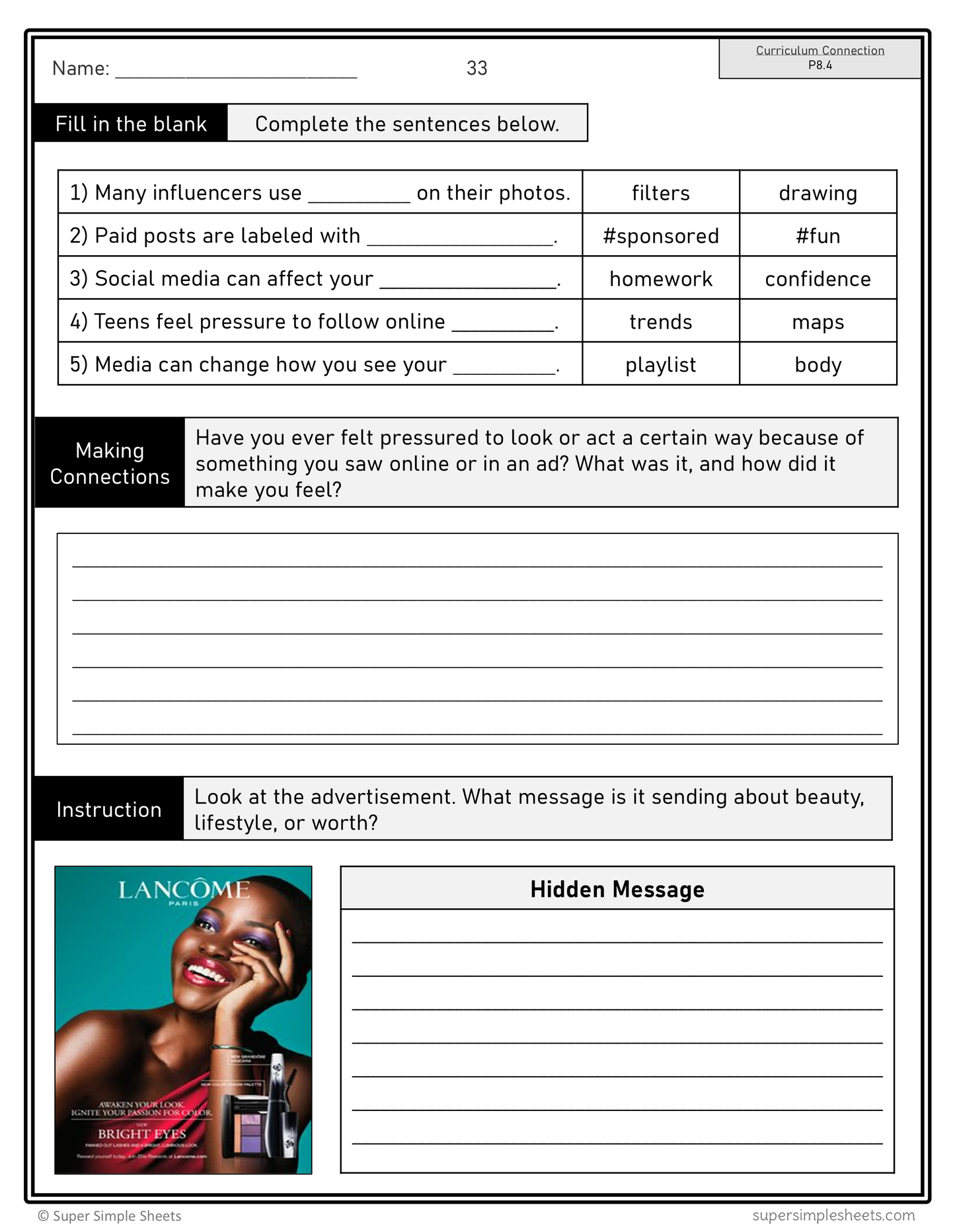 Grade 8 - Personal Health Unit - Alberta Health - Lessons/Workbook Bundle