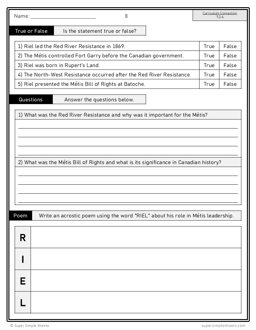 Following Confederation - Alberta Social Studies Grade 7 Lesson/Workbook Bundle