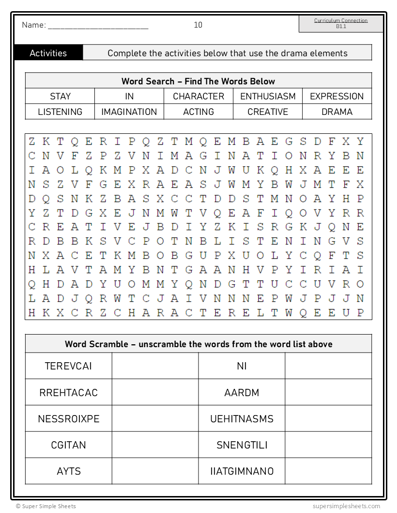 Ontario Arts Curriculum Grade 2 - Drama - Full Year Unit