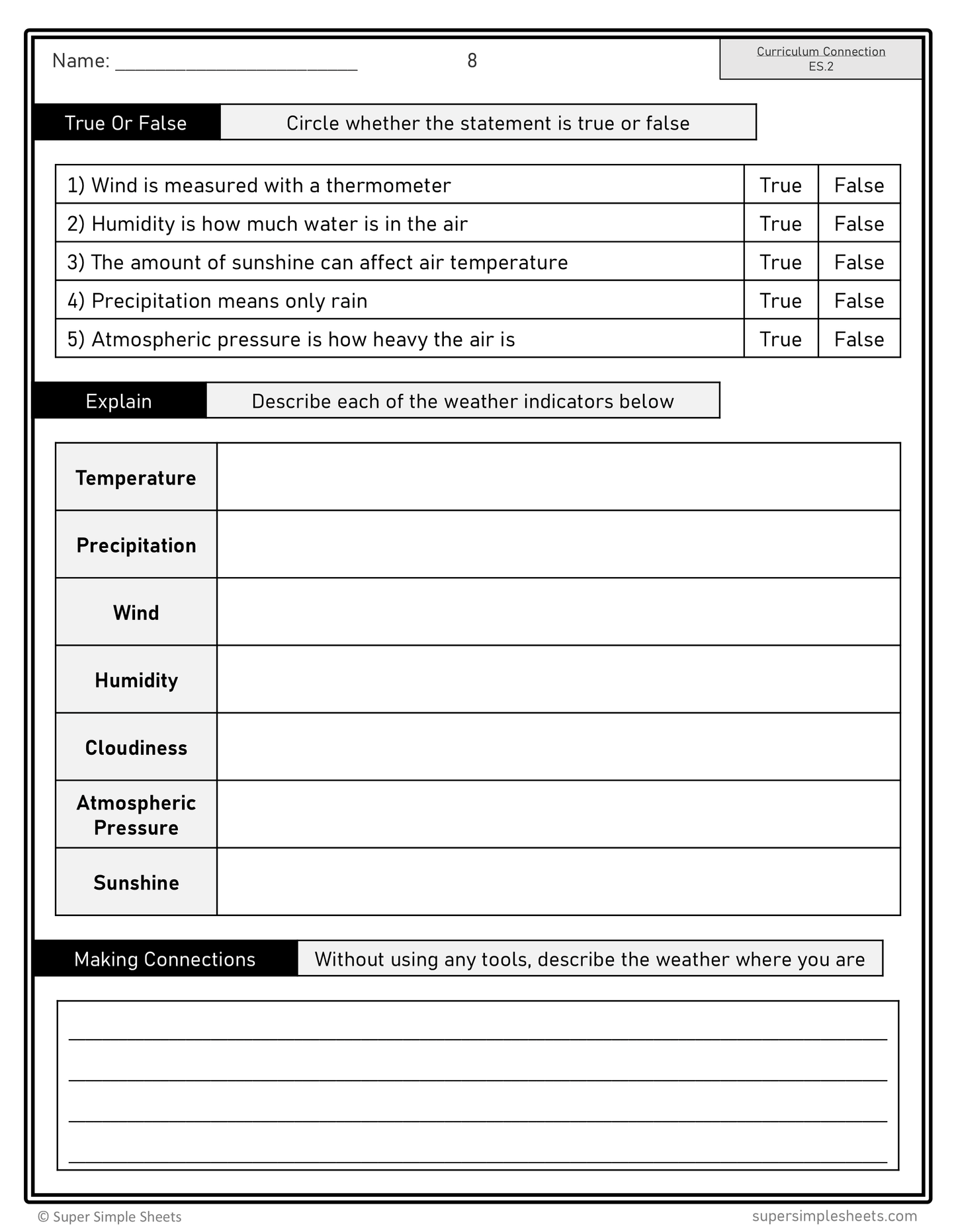 Grade 5 - Earth Systems (Climate & Weather) - Alberta Science Lesson/Work Bundle