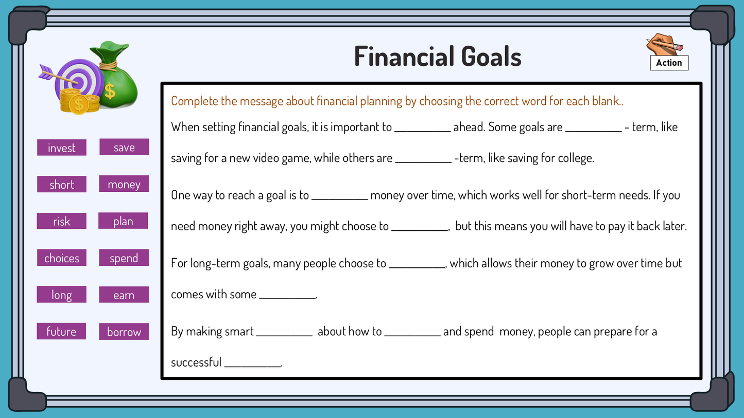 Financial Literacy - Grade 6 - Alberta Health - Lessons/Workbook Bundle