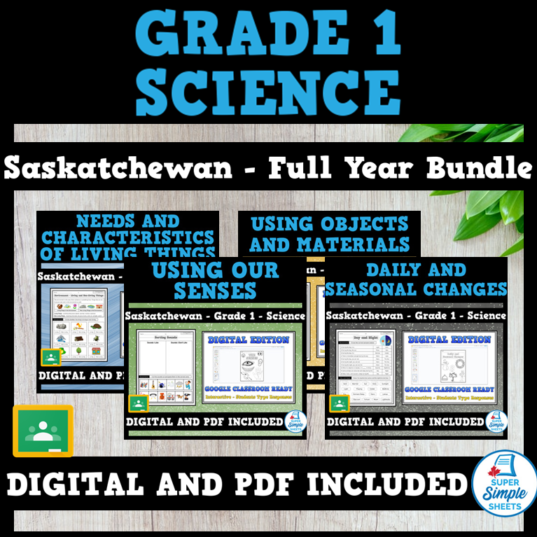 Saskatchewan Grade 1 Science - Full Year Bundle - GOOGLE/PDF INCLUDED ...