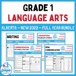 Alberta Grade 1 Language Arts ELA - FULL YEAR BUNDLE - NEW 2023 Curriculum