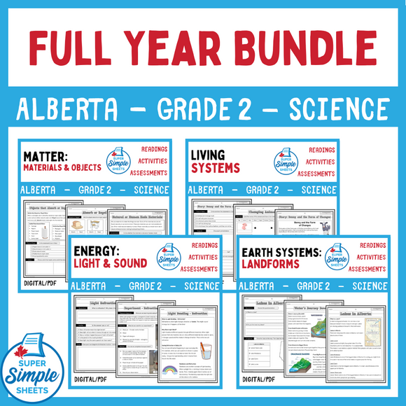 Alberta Grade 2 Science - Full Year Bundle - NEW 2023 CURRICULUM