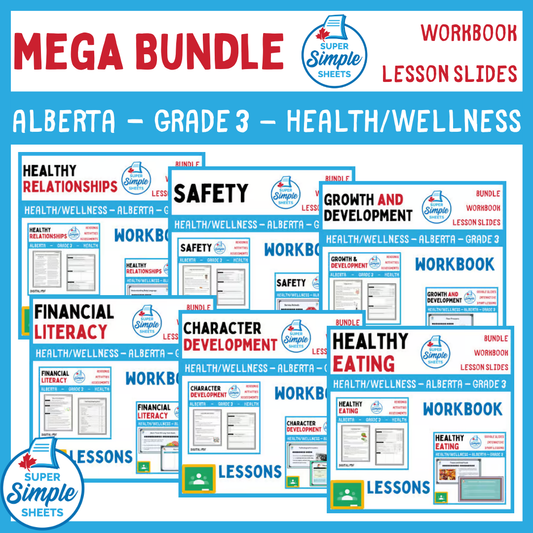 Alberta - Grade 3 - Health and Wellness - Lessons/Workbook Mega Bundle