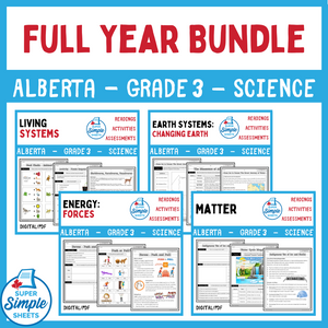 Science - Alberta Grade 3 - FULL YEAR BUNDLE - NEW 2023 CURRICULUM