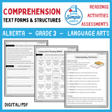 NEW 2023 Alberta Language - Grade 3 - Comprehension, Text Forms and Structures