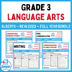 Alberta Grade 3 Language Arts ELA - FULL YEAR BUNDLE - NEW 2023 Curriculum