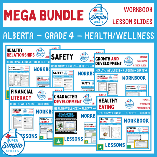 Alberta - Grade 4 - Health and Wellness - Lessons/Workbook Mega Bundle