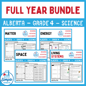 Science - Alberta Grade 4 - FULL YEAR BUNDLE - NEW 2023 Curriculum