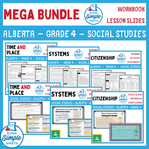 Alberta - Grade 4 - Social Studies - Lessons/Workbook Mega Bundle