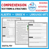 NEW 2023 Alberta Language ELA - Grade 4 - Comprehension, Text Forms & Structures