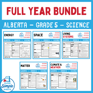 Science - Alberta Grade 5 - FULL YEAR BUNDLE