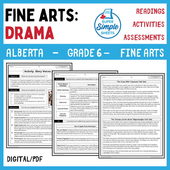 Alberta Fine Arts Curriculum Grade 6 - Drama - Full Year Unit