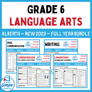 Alberta Grade 6 Language Arts ELA - FULL YEAR BUNDLE - NEW 2023 Curriculum