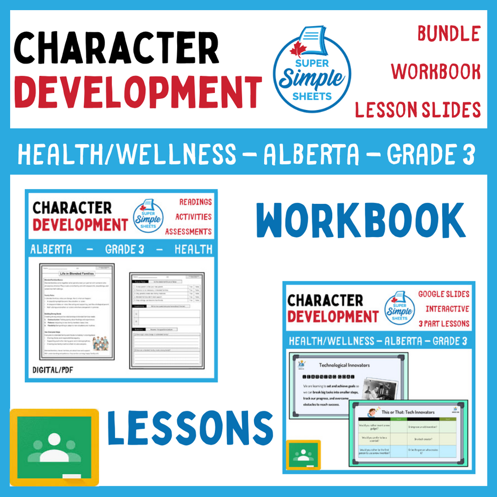 Character Development - Grade 3 - Alberta Health - Lessons/Workbook Bu ...