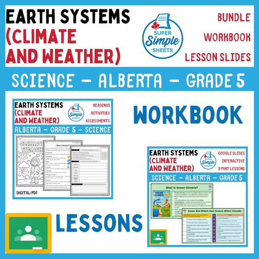 Grade 5 - Earth Systems (Climate & Weather) - Alberta Science Lesson/Work Bundle