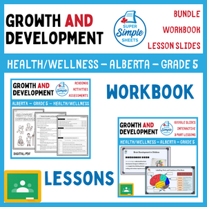 Growth and Development - Grade 5 - Alberta Health - Lessons/Workbook Bundle