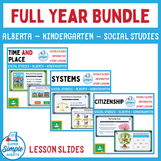 Kindergarten - Alberta Social Studies - Google Lesson Slides - Full Year Bundle