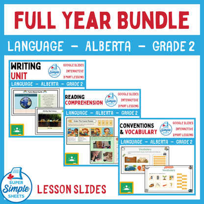 Grade 2 - Alberta Language - Google Lesson Slides - Full Year Bundle
