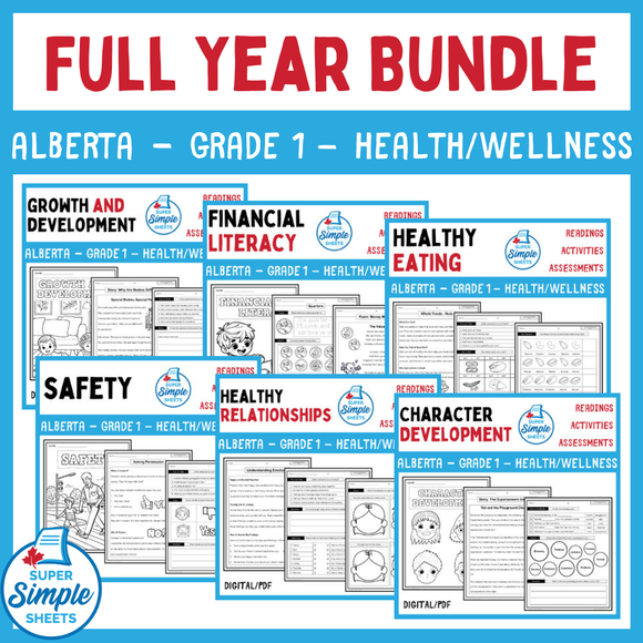 Alberta Grade 1 Health - Full Year Bundle