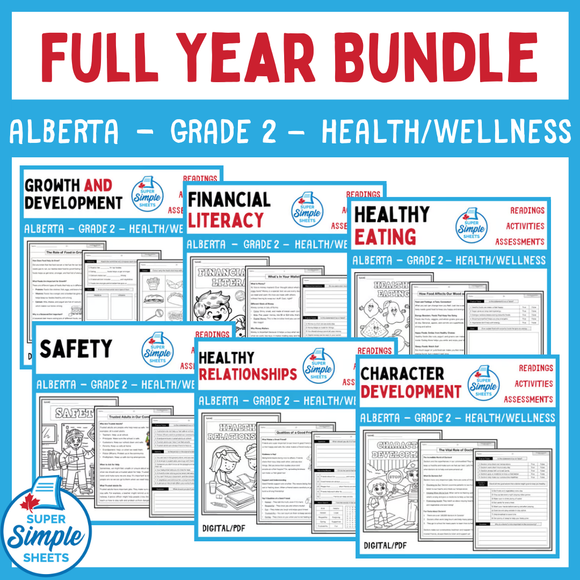 Alberta Grade 2 Health - Full Year Bundle