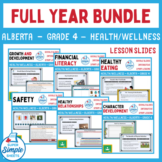 Alberta Grade 4 Health - Google Lesson Slides - Full Year Bundle