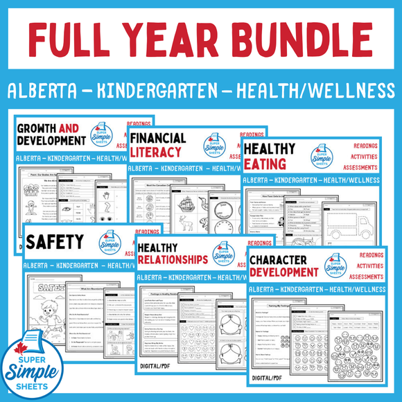 Alberta Kindergarten Health - Full Year Bundle