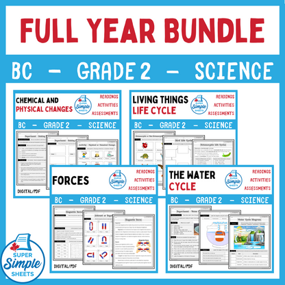 BC Grade 2 Science Full Year Bundle