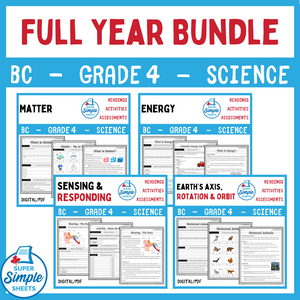 BC Grade 4 Science Full Year Bundle