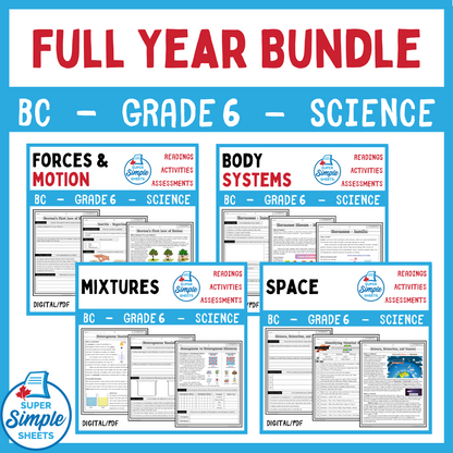 BC Grade 6 Science Full Year Bundle
