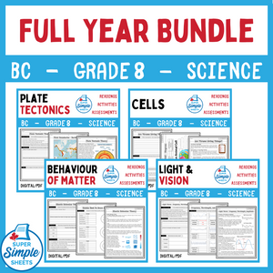 BC Grade 8 Science Full Year Bundle