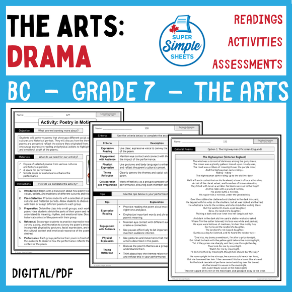 BC Arts Education - Grade 7 - Drama Unit