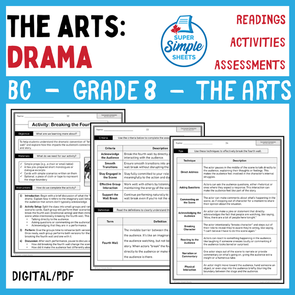 BC Arts Education - Grade 8 - Drama Unit