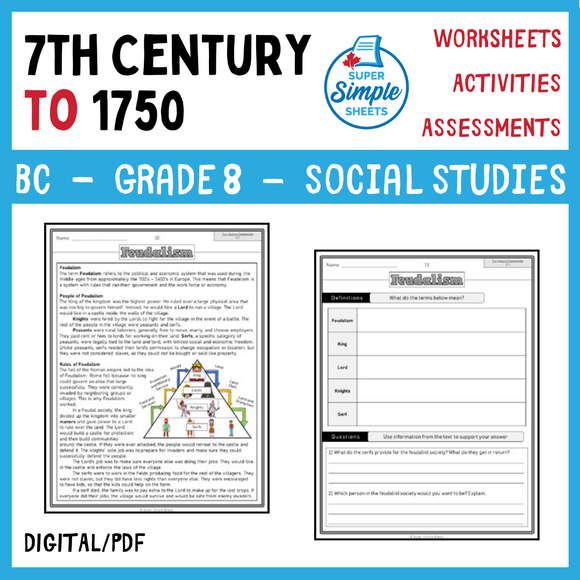 BC Social Studies Grade 8 Full Year Bundle