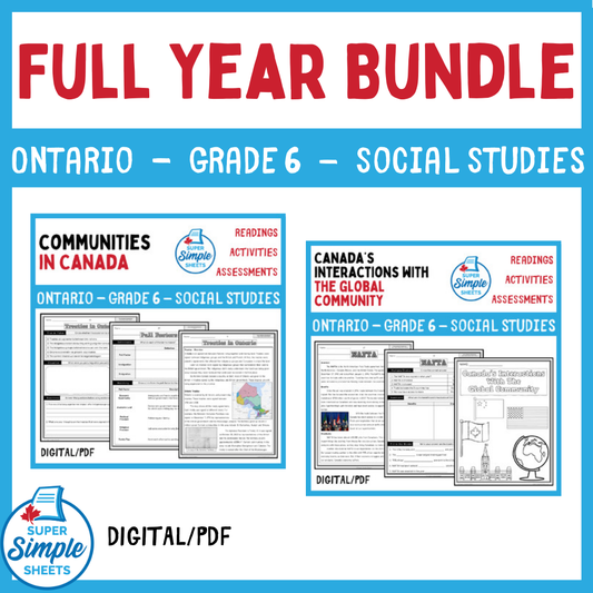 Ontario - Grade 6 - Social Studies - FULL YEAR BUNDLE