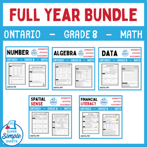 Ontario Grade 8 Math Full Year Bundle