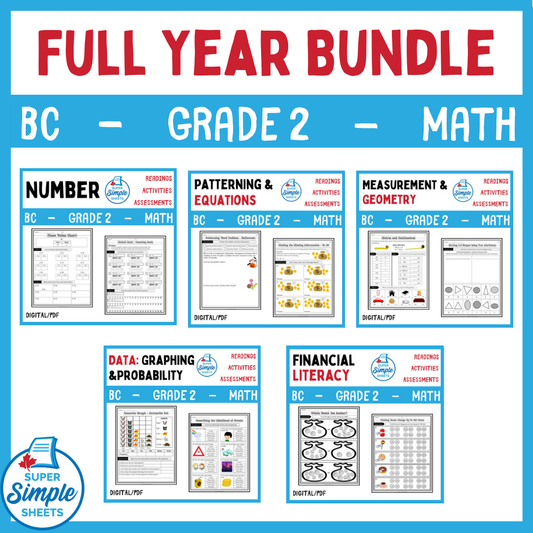 BC Math Grade 2 Full Year Bundle