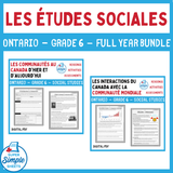 Ontario Grade 6 Social Studies FRENCH Full Year Bundle