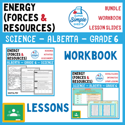 Grade 6 - Energy (Forces & Resources) - Alberta Science - Lesson/Workbook Bundle