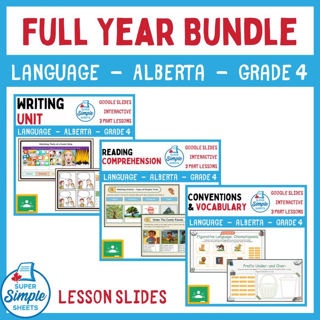 Grade 4 - Alberta Language - Google Lesson Slides - Full Year Bundle